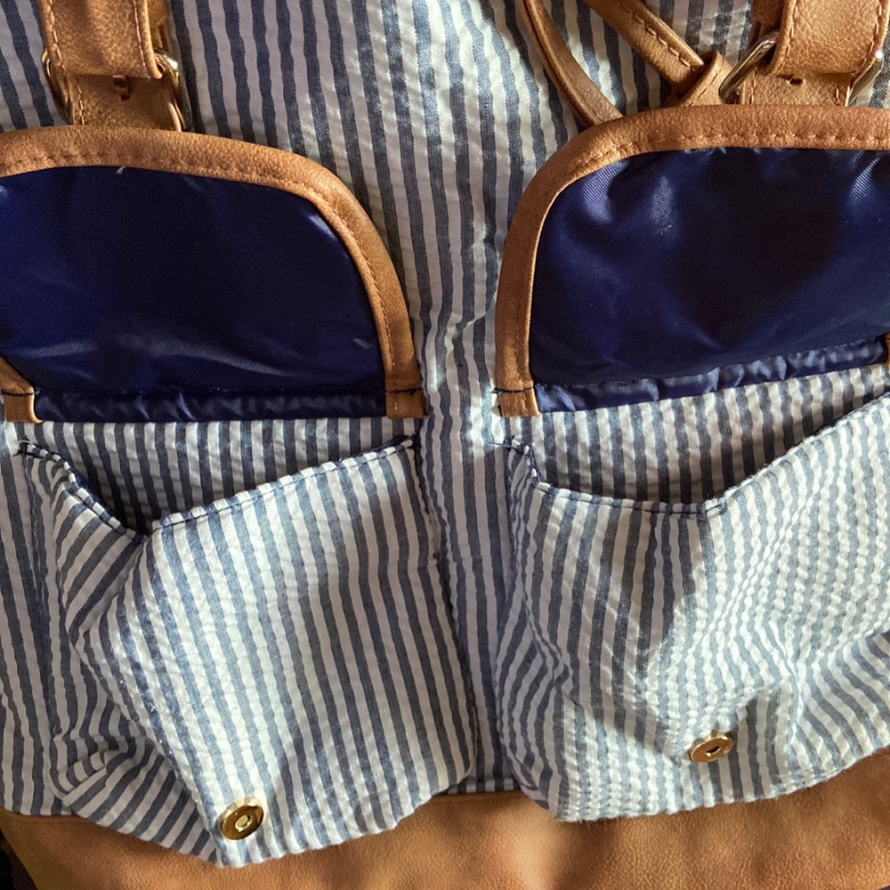 Striped Backpack Monogrammed “Dkm” - image 5